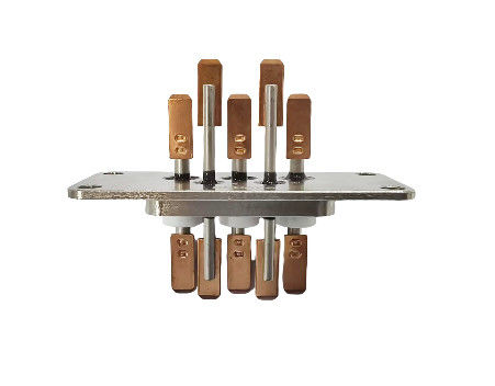 10 PINS Terminal de sellado hermético de núcleo de cobre revestido de estaño con almohadillas de soldadura doble hechas por sinterización de vidrio-cerámica-metal