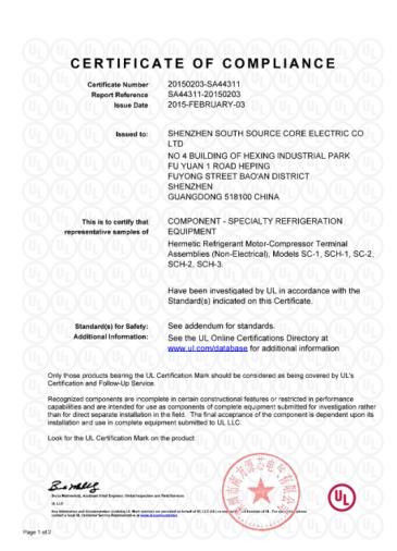 China SHENZHEN SSC ELECTRIC CO.,LTD certificaciones